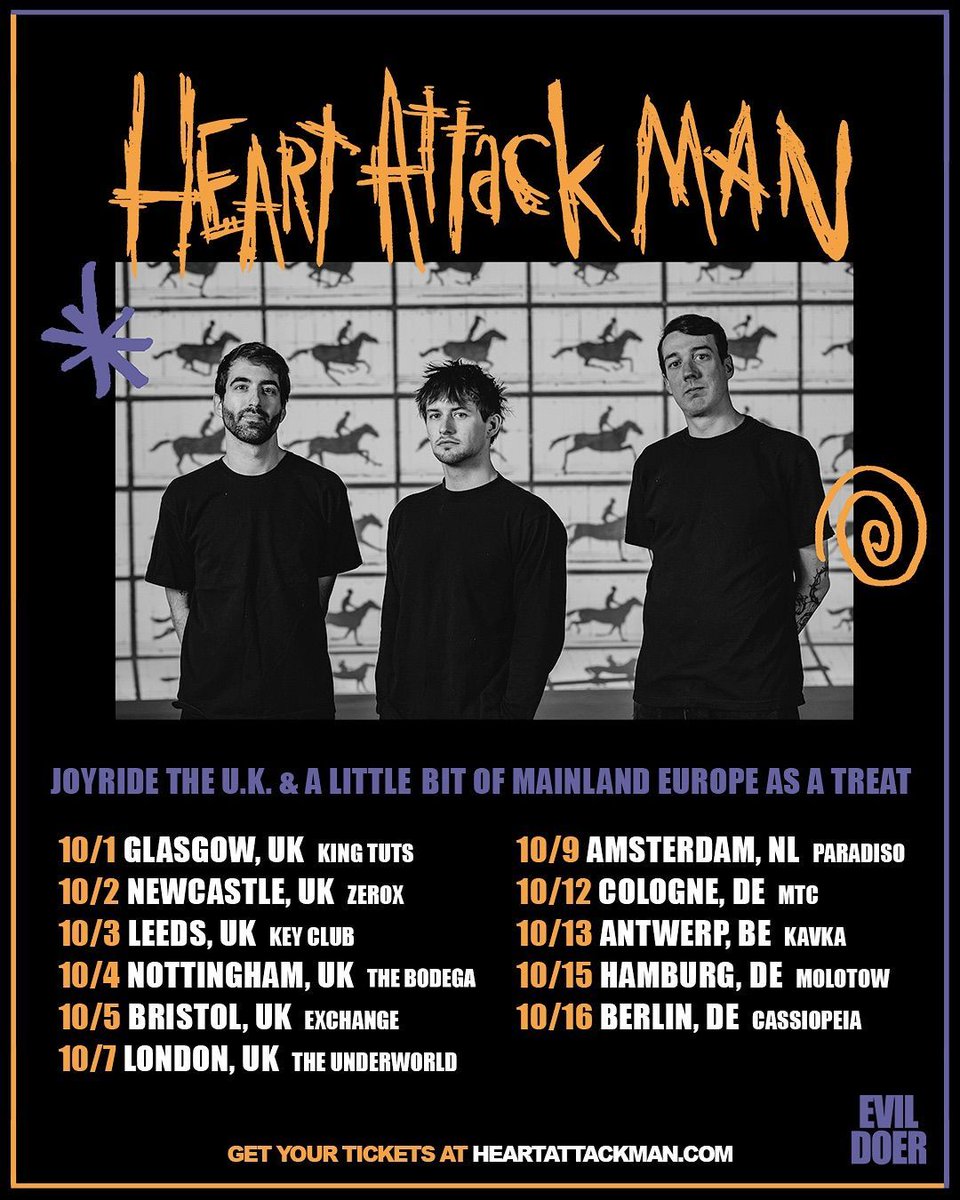 gigseekr (@gigseekr) on Twitter photo In case you missed it: <a href="/HeartAttackMane/">HEART ATTACK MAN</a> will be bringing their ‘Joyride’ Tour to the UK in October this year!
Tickets go on sale at 10am: gigseekr.com/tour/jtu In case you missed it: <a href="/HeartAttackMane/">HEART ATTACK MAN</a> will be bringing their ‘Joyride’ Tour to the UK in October this year!
Tickets go on sale at 10am: gigseekr.com/tour/jtu