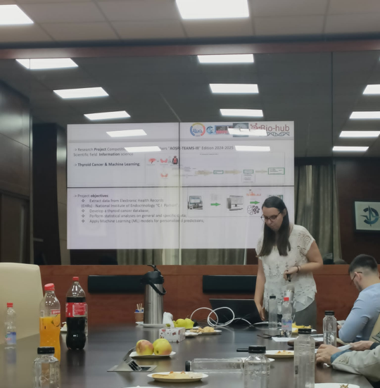 eBio_Hub's tweet photo. On May 23, eBio-hub PostDoc Irina Petre presented her AOSR-funded thyroid cancer registry project at the 2025 Spring Scientific Conference, hosted by the Academy of Scientists at Politehnica Bucharest.
#ebiohub #OpenScience #HorizonEU @REA_research https://t.co/CRonhzrVtw