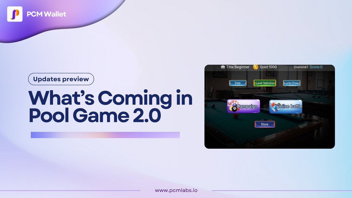 🎱🚀 Hey Pioneers! We’re excited to share a preview of Pool Game 2.0 on PCM Wallet! 🙌 Your feedback is shaping the future of gaming on #PiNetwork, and we’re working on some awesome updates. This isn’t live yet—just a sneak peek to show what’s in the works! Here’s the plan for