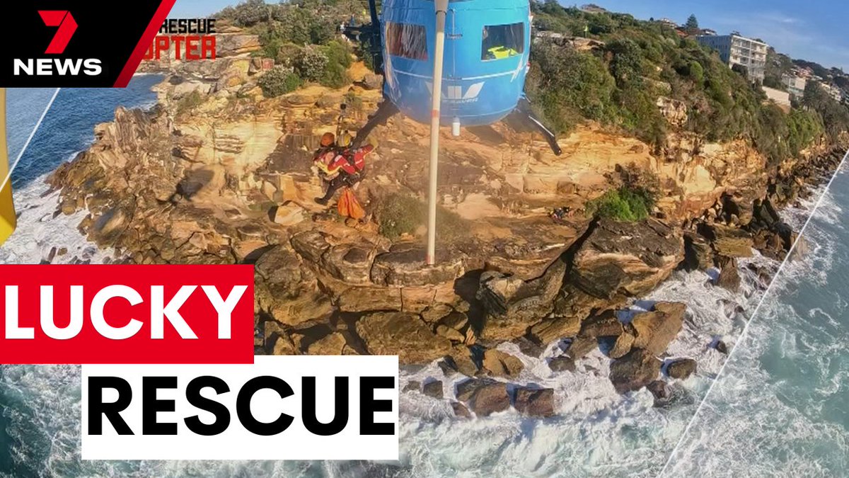 Two swimmers are battered and bruised, but lucky to be alive, after violent waves washed them onto rocks at Coogee. youtu.be/JWCPrqDReIM <a href="/AngeliqueOpie7/">Angelique Opie</a> #7NEWS