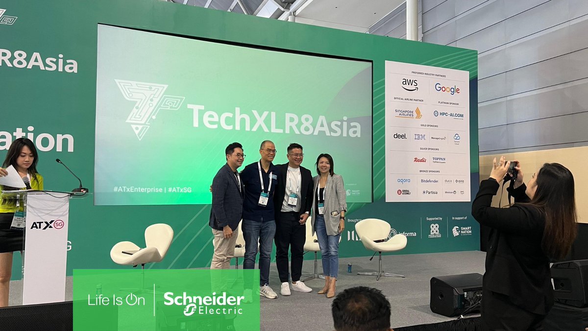 Incredible discussion on the future of EVs at #ATxSG yesterday! ⚡️ Our Head of Sales,, Residential &amp; eMobility, Daphne, spoke on "Accelerating the Green Revolution." @SchneiderElectric is committed to empowering (cont) spr.ly/l/6019N40s1