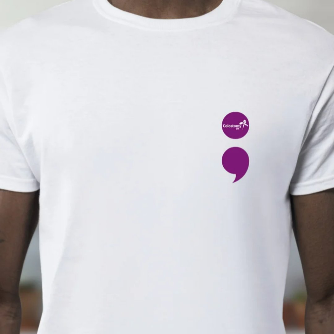 Our #semicolon t-shirts are available via our online shop! 👕 We've chosen the semicolon to represent those living life with only part of their #bowel
Get yours here 👉 colostomyuk.bigcartel.com/product/colost…

#StomaAware #Colostomy #Ileostomy #Urostomy #Stoma