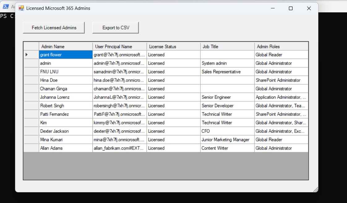 m365corner's tweet image. 🚨 Struggling with Graph PowerShell? You’re not alone.

🎯 Try this FREE GUI-based tool to instantly fetch all licensed Microsoft 365 admins — no coding needed!

🧰 Built with Graph PowerShell, simplified with WinForms.
👉 m365corner.com/m365-blogs/tra…
#M365Admin #SysAdminTools