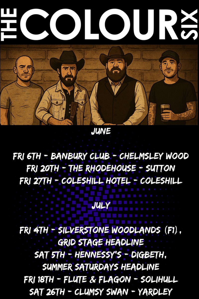 Tonight - The Family Tree, free entry &amp; open to families so bring the entire clan and let's have a party! 😁

June - Banbury Club &amp; Rhodehouse, (tickets from venues) and a first appearance at Coleshill Hotel. 🤘

July - A nice couple of Headline sets and local gigs! 😎🍻☀️