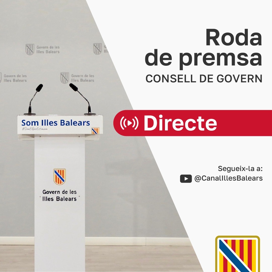 Govern de les Illes Balears (@goib) on Twitter photo Senyal en directe. Segueix aquí la compareixença de la presidenta <a href="/MargaProhens/">Marga Prohens</a> en roda de premsa posterior al Consell de Govern.
➡️ youtube.com/live/yzLAiC1xV… Senyal en directe. Segueix aquí la compareixença de la presidenta <a href="/MargaProhens/">Marga Prohens</a> en roda de premsa posterior al Consell de Govern.
➡️ youtube.com/live/yzLAiC1xV…