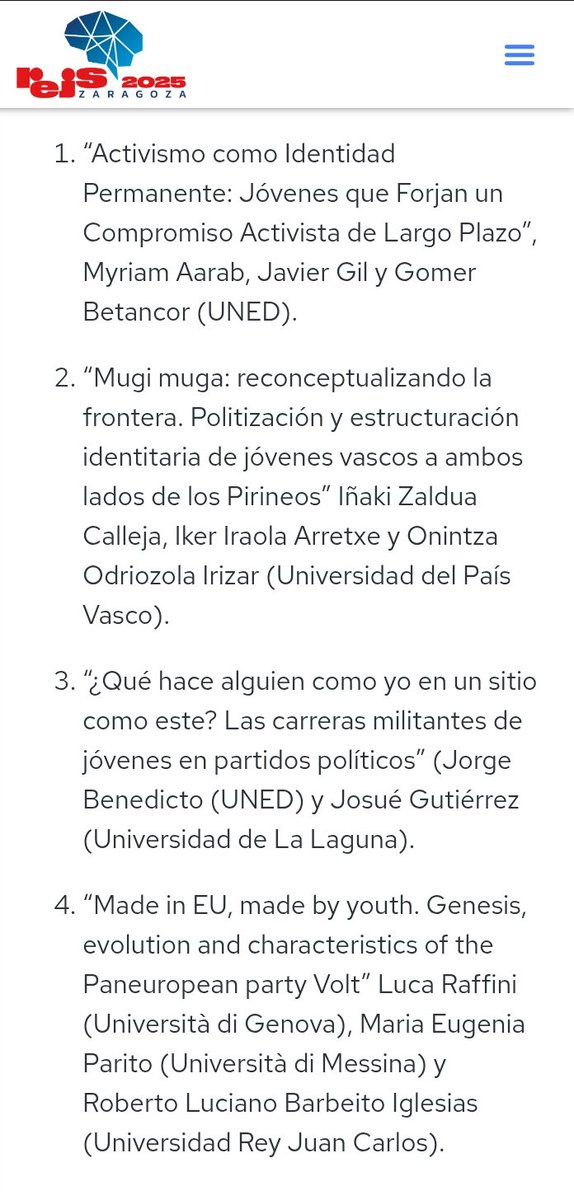 #MugiMuga ikerketa proiektua aurkeztu dute Zaragozako Unibertsitatean Parte Hartuzeko Iñaki Zalduak, Iker Iraolak eta Onintza Odriozolak.

Presentando el proyecto #MugiMuga en las IV Jornadas de la Red de Estudios sobre Juventud y Sociedad