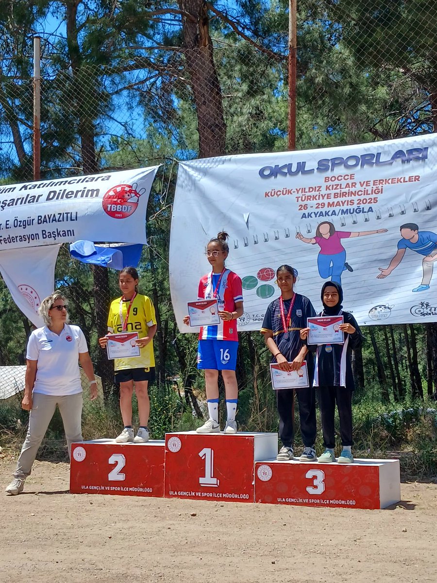 Okul Sporları Bocce Türkiye Finalleri Muğla  24-29 Mayıs 2025.Küçük Kızlar Volo kategorisinde, Okulumuz  öğrencisi Yağmur BÜKEY büyük bir başarıya imza atarak Türkiye 4.'sü oldu!  Öğrencimizi ve Emeği geçen öğretmenimizi tebrik eder başarılarının devamını dileriz. <a href="/MustafaOzel66/">Mustafa Özel</a>