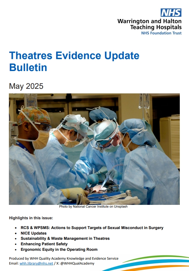 WHHQualityAcademy (@whhqualacademy) on Twitter photo Our latest Theatres Evidence Update Bulletin โ May 2025 - is now available. WHH staff click on bit.ly/43l2DU7 or email whh.library@nhs.net for a copy to be sent to your Inbox. Tell us how you have used our bulletins - bit.ly/4gIysec Our latest Theatres Evidence Update Bulletin โ May 2025 - is now available. WHH staff click on bit.ly/43l2DU7 or email whh.library@nhs.net for a copy to be sent to your Inbox. Tell us how you have used our bulletins - bit.ly/4gIysec