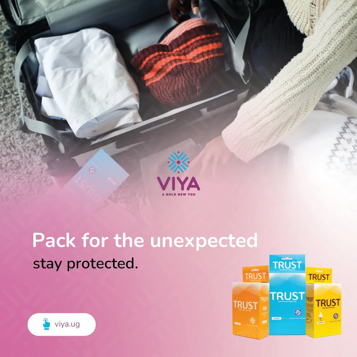 viyahealthug's tweet photo. Going on a weekend trip? 🧳 Don’t forget the essentials!
Order your pack: 👉🏽🔗 https://t.co/OREkYXdacQ
#Viya #Trustcondoms https://t.co/oewzs4jSSI