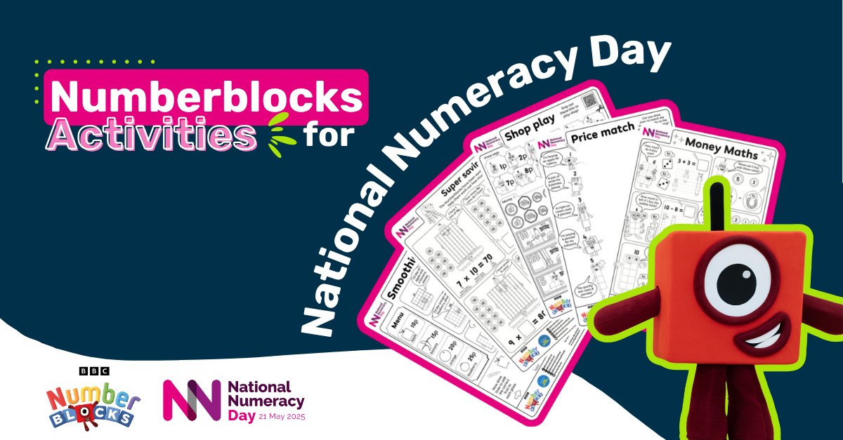 National Numeracy (@nat_numeracy) on Twitter photo ๐ฃ In case you missed itโฆ
Our friends <a href="/numberblocks/">Numberblocks</a> made fun money-themed activities for #NationalNumeracyDay!
๐งฎ 5 difficulty levels to suit all ages
๐ฌ Watch <a href="/RachelRileyRR/">Rachel Riley MBE ๐</a> team up with Numberblock 5 to explore numbers + shopping ๐๏ธ
๐ ow.ly/PfVG50W0GPk ๐ฃ In case you missed itโฆ
Our friends <a href="/numberblocks/">Numberblocks</a> made fun money-themed activities for #NationalNumeracyDay!
๐งฎ 5 difficulty levels to suit all ages
๐ฌ Watch <a href="/RachelRileyRR/">Rachel Riley MBE ๐</a> team up with Numberblock 5 to explore numbers + shopping ๐๏ธ
๐ ow.ly/PfVG50W0GPk