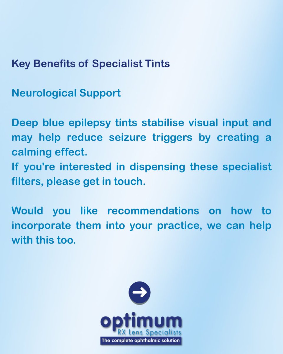 Optimum Tints for Enhanced Visual Comfort

#OptimumRXLens #SpecialistTints #VisualComfort #BlueLightFilters #FL41 #LightSensitivity #MacularDegenerationSupport #CataractCare #PhotophobiaRelief #MigraineSupport