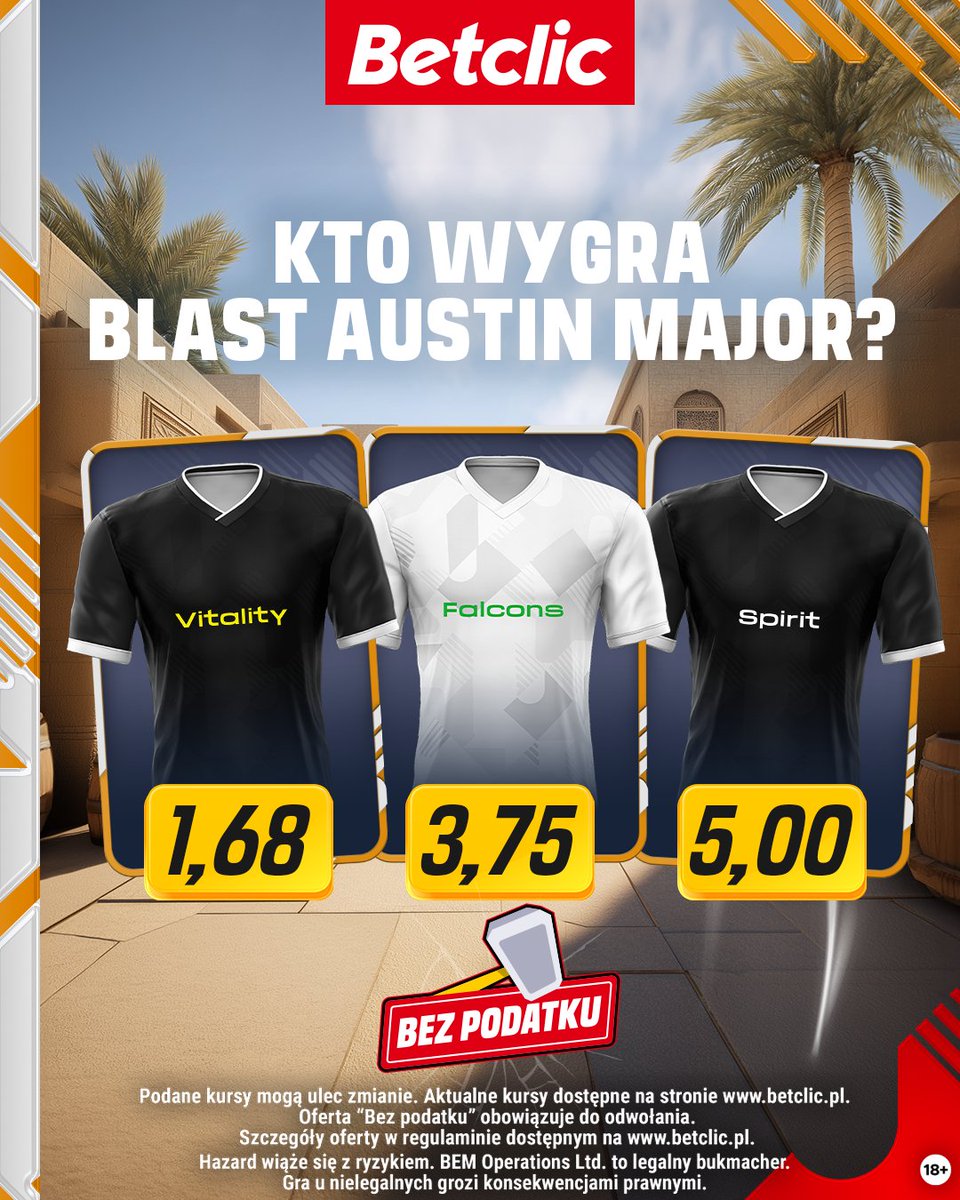 Kto awansuje do drugiego etapu #AustinMajor? 👀 Kto zostanie MVP, a kto wygra cały turniej? 🏆

Przygotowaliśmy zakłady specjalne 😎👉 bit.ly/4ikToJ4