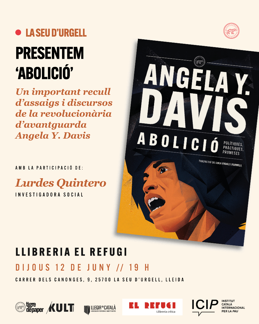 Tigre de Paper (@tigrepaper) on Twitter photo Companyes de La Seu d'Urgell i voltants!📣📣
Conversa al voltant del llibre 'Abolició', d'Angela Davis.
👉Un recull d'assaigs al voltant de la necessitat d’abolir el complex industrial penitenciar i tot un sistema de violència estructural
🔸a <a href="/ElRefugiCoop/">El Refugi, Llibreria crítica</a>
📍Dijous 12/06 Companyes de La Seu d'Urgell i voltants!📣📣
Conversa al voltant del llibre 'Abolició', d'Angela Davis.
👉Un recull d'assaigs al voltant de la necessitat d’abolir el complex industrial penitenciar i tot un sistema de violència estructural
🔸a <a href="/ElRefugiCoop/">El Refugi, Llibreria crítica</a>
📍Dijous 12/06