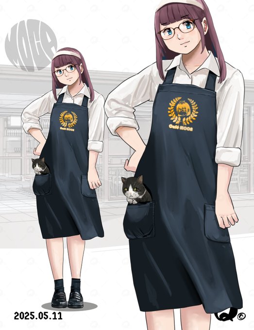 #今月かいた絵を晒そう 
エプロンいい感じで塗れたからお気にな絵なのです☺️ 