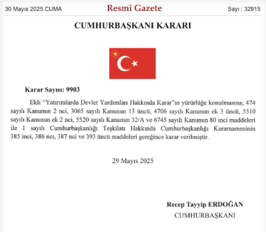 DocDerindere's tweet photo. 30.05.2025 tarihli ve 30915 s. RG'de; 29.05.2025 tarihli ve 9903 s. Cumhurbaşkanı Kararı yayınlanmış, dolayısıyla yaklaşık 12 yıldır uygulanan eski 5.06.2012 tarihli ve 2012/3305 s. BKK ile yürürlüğe giren "Yatırımlarda Devlet Yardımları Hakkında Karar" yürürlükten kaldırılmıştır https://t.co/wrjID5oS6Z