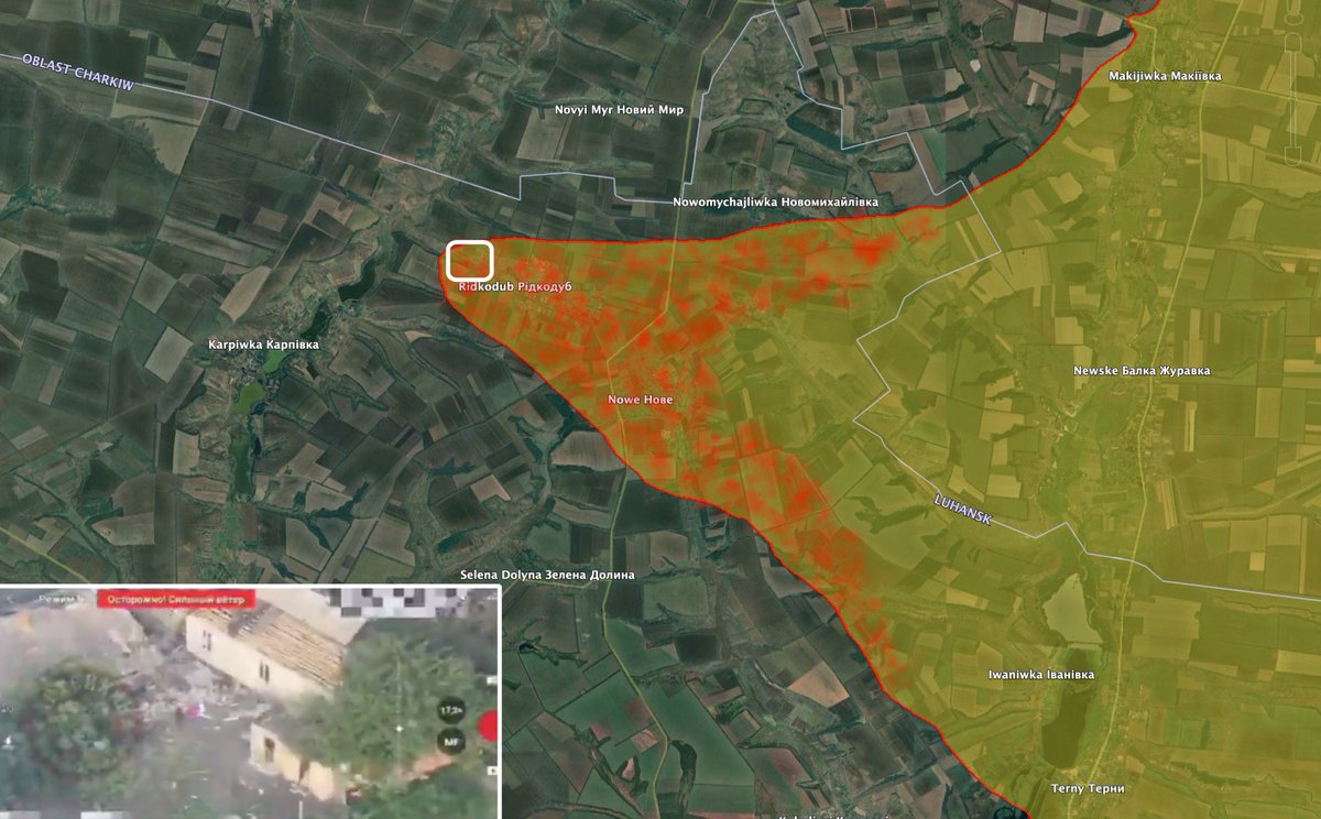 #NewsMap 
The Russian invasion army captured #Nove and #Ridkodub in northern Donetsk oblast.
