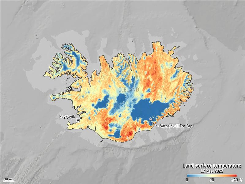 ESA Earth Observation (@esa_eo) on Twitter photo It's hotter than usual in Iceland.
A recent report by the Met Icelandic Office states that from May 13 to 22, 2025, Iceland experienced the most significant heatwave ever recorded.
⬅️ a <a href="/CopernicusEU/">Copernicus EU</a> Sentinel-3 mission shows us a rare, cloud-free view of Iceland captured on 17 It's hotter than usual in Iceland.
A recent report by the Met Icelandic Office states that from May 13 to 22, 2025, Iceland experienced the most significant heatwave ever recorded.
⬅️ a <a href="/CopernicusEU/">Copernicus EU</a> Sentinel-3 mission shows us a rare, cloud-free view of Iceland captured on 17