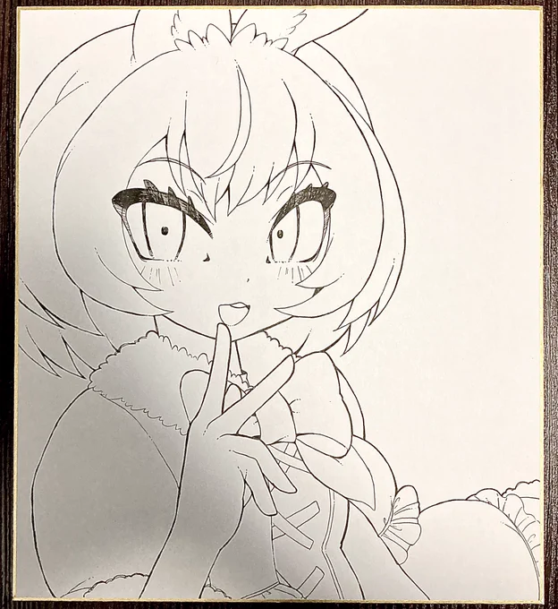 色紙③
エゾユキウサギちゃん!
かわいくなるよう描くぞー!
着色版は待て!当日! 
