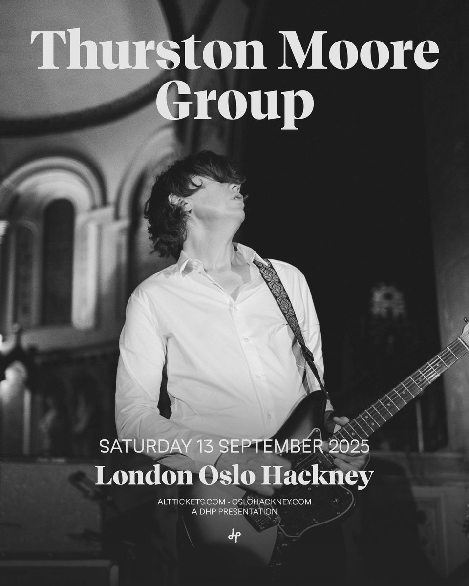 DHP Family (@dhpfamily) on Twitter photo At the forefront of the alternative rock scene since starting Sonic Youth in 1980, the Thurston Moore Group will be live at <a href="/OsloHackney/">Oslo Hackney</a> on 13th September!
Tickets on sale now, get yours here: tinyurl.com/2e9tkvfu At the forefront of the alternative rock scene since starting Sonic Youth in 1980, the Thurston Moore Group will be live at <a href="/OsloHackney/">Oslo Hackney</a> on 13th September!
Tickets on sale now, get yours here: tinyurl.com/2e9tkvfu