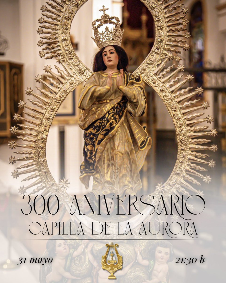 Mañana la 𝐕𝐢𝐫𝐠𝐞𝐧 𝐝𝐞 𝐥𝐚 𝐀𝐮𝐫𝐨𝐫𝐚 saldrá en 𝐏𝐫𝐨𝐜𝐞𝐬𝐢𝐨́𝐧 𝐄𝐱𝐭𝐫𝐚𝐨𝐫𝐝𝐢𝐧𝐚𝐫𝐢𝐚 por primera vez sobre paso, con motivo de la conmemoración del 𝐈𝐈𝐈 𝐂𝐞𝐧𝐭𝐞𝐧𝐚𝐫𝐢𝐨 de la construcción de su capilla.

#filarmonicadepilas #aurora #glorias #lospalacios