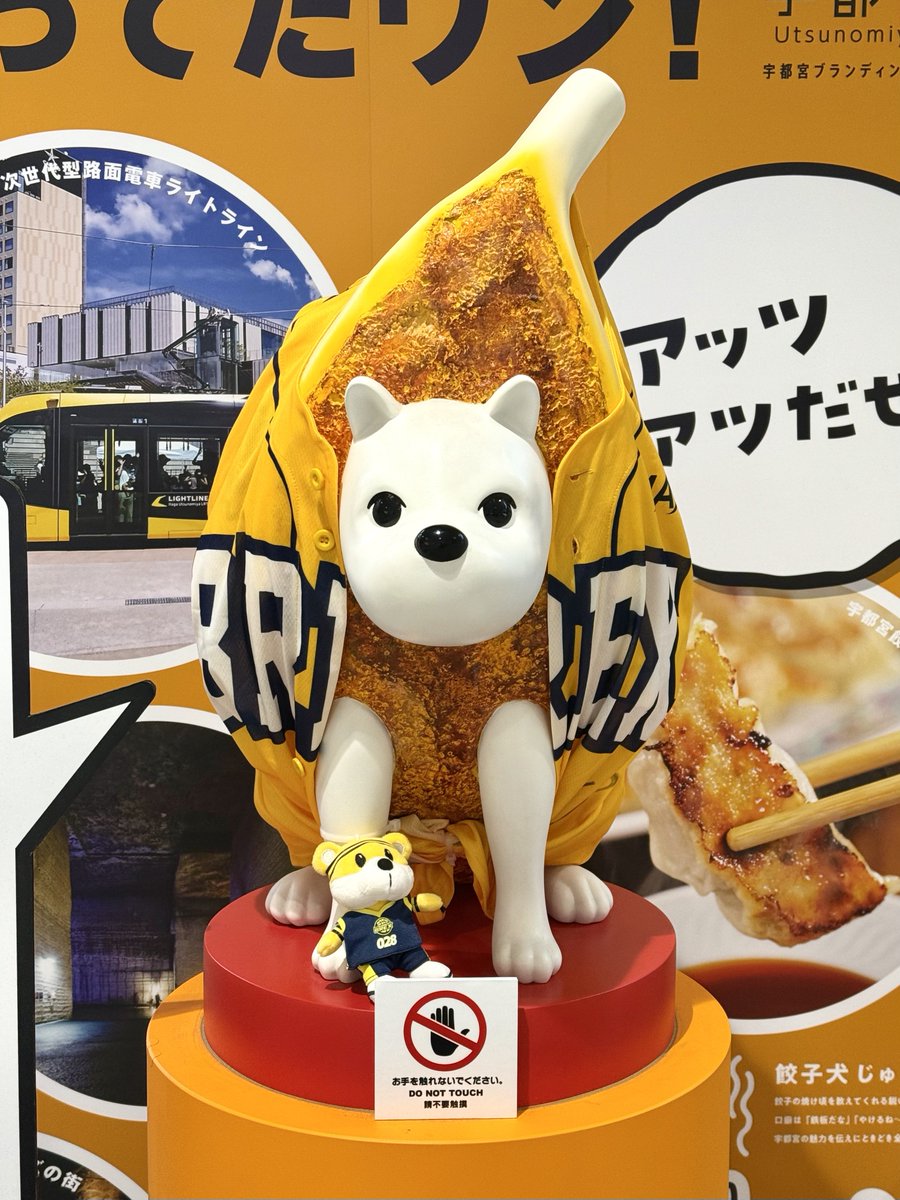JR宇都宮駅の「餃子犬 じゅうべえ」も、ブレックス優勝記念仕様になっ