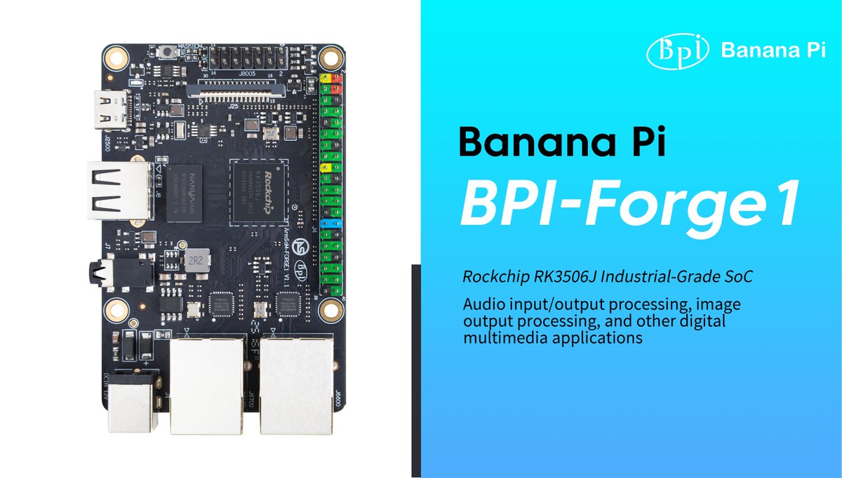 judyhuang9's tweet image. Banana Pi BPI-forge1 single board computer in stock now, you can buy sample on our aliexpress shop:
es.aliexpress.com/item/100500904…

#rockchip #bpi #rk3506J #BANANAPI #SBC #Opensource