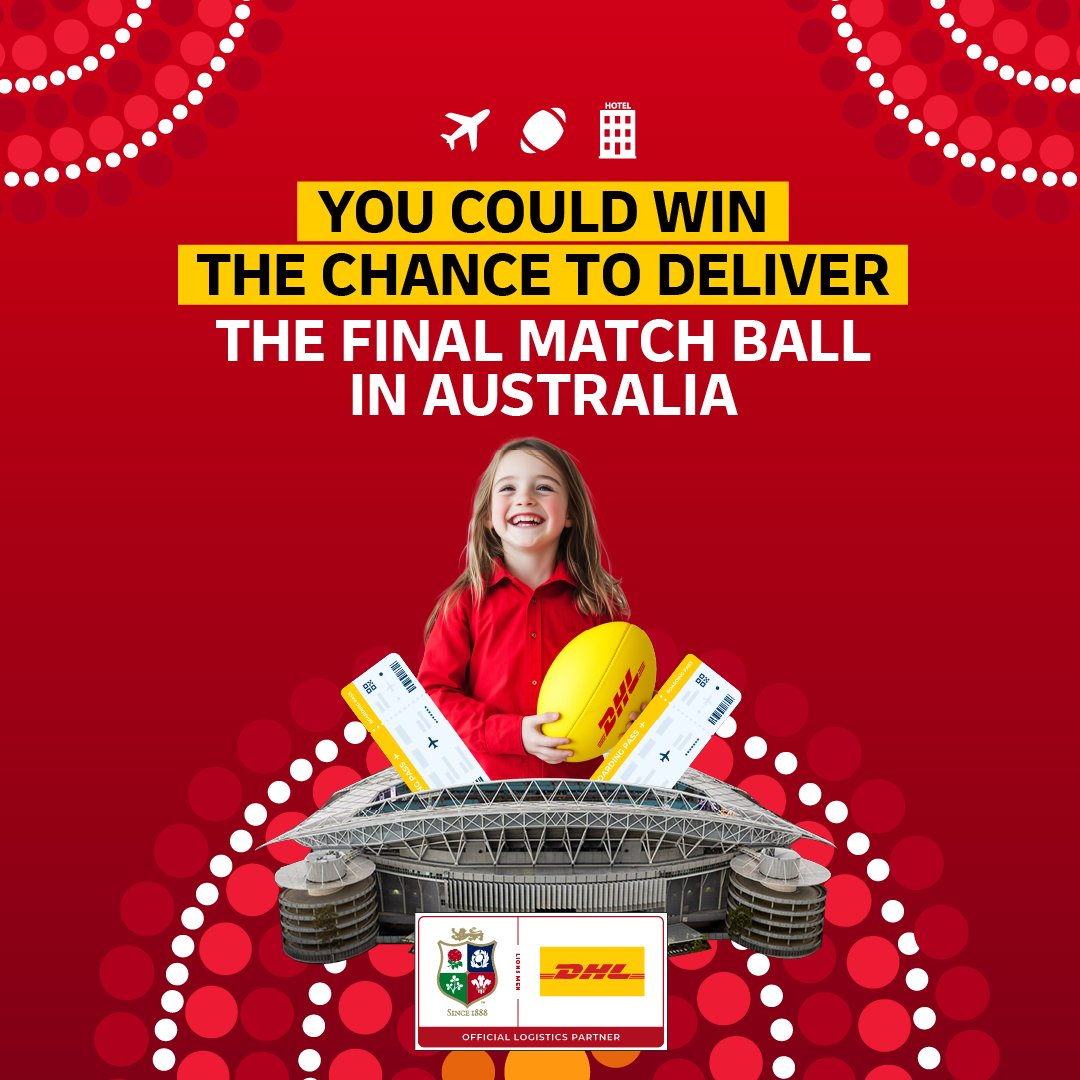 Your little hero could deliver the match ball at the final test of the Qatar Airways Lions Tour to Australia! Upload a 30-sec video telling us why they should be the one to make history 
Enter now inmotion.dhl/rugby/lions/co…​

Ts and Cs apply ​
#TeamBehindTheTeam #DHLDelivers