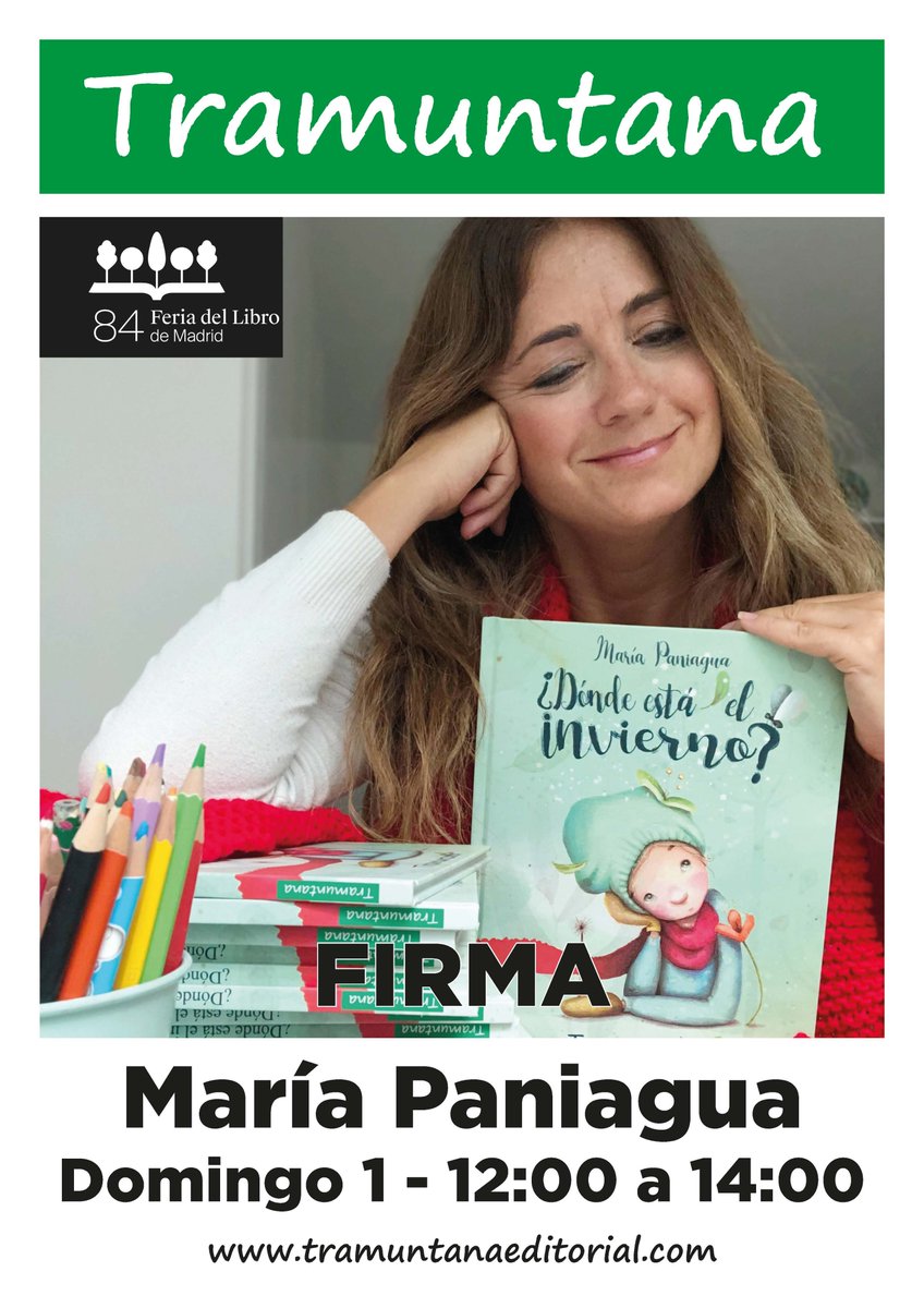Tramuntana editorial (@tramuntana_ed) on Twitter photo En esta vida hay cosas bonitas. Pero justo antes están las ilustraciones de María Paniagua.
No pierdas la oportunidad de llevarte ¿Dónde está el invierno? firmado por su autora.
Una historia actual llena de detalles preciosos
Hoy de 12 a 14 horas en la caseta 133 de la <a href="/FLMadrid/">Feria del Libro de Madrid</a> En esta vida hay cosas bonitas. Pero justo antes están las ilustraciones de María Paniagua.
No pierdas la oportunidad de llevarte ¿Dónde está el invierno? firmado por su autora.
Una historia actual llena de detalles preciosos
Hoy de 12 a 14 horas en la caseta 133 de la <a href="/FLMadrid/">Feria del Libro de Madrid</a>