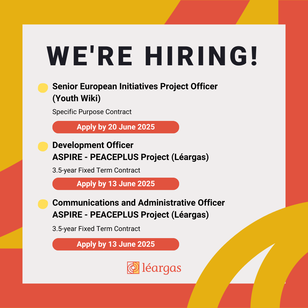 📣 Job alert!

We are recruiting enthusiastic and driven individuals to join the Léargas team. These roles offer exciting opportunities to progress your career. 

Explore our current vacancies and apply now ➡️ bit.ly/4myzMD9

#JobFairy #IrishJobs #Hiring