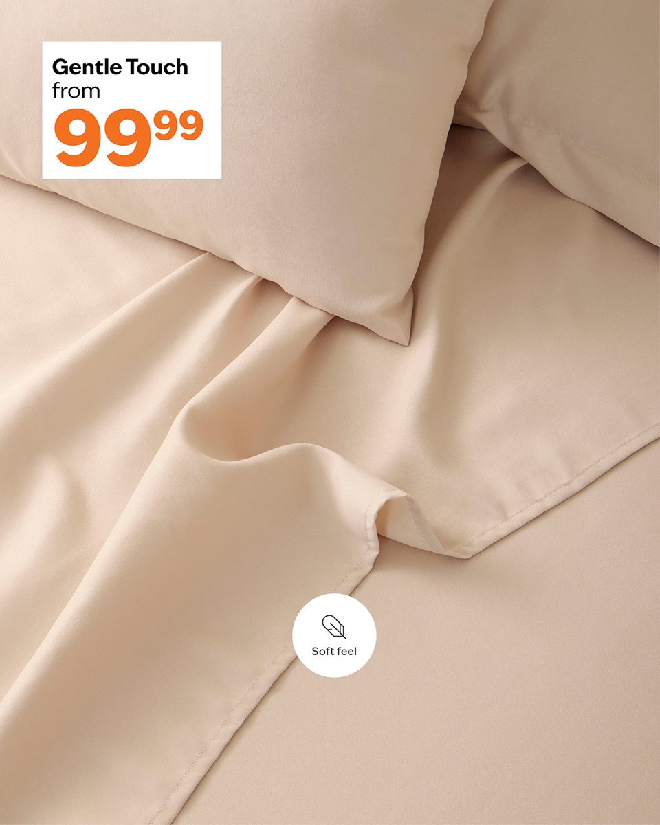 Upgrade your bedding game! Explore our wide selection of sheeting to find your perfect match. Click here bit.ly/4eyVtiv to shop now.

Gentle Touch Fitted Sheet
S R99.99
3/4 R139.99
D R139.99
Q R159.99
XLD R179.99
Q R179.99
XLQ R219.99