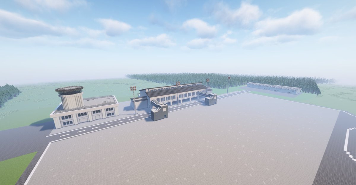 空港ビル、航空管制塔、倉庫を建てました。
#マイクラ建築　#マイクラ　#マインクラフト　
#Minecraft