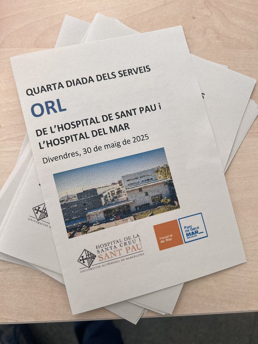 Hoy disfrutamos de la IV Diada de los Servicios de #otorrinolaringologia de <a href="/HospitalSantPau/">Sant Pau - Campus Salut Barcelona</a> y Hospital del Mar.