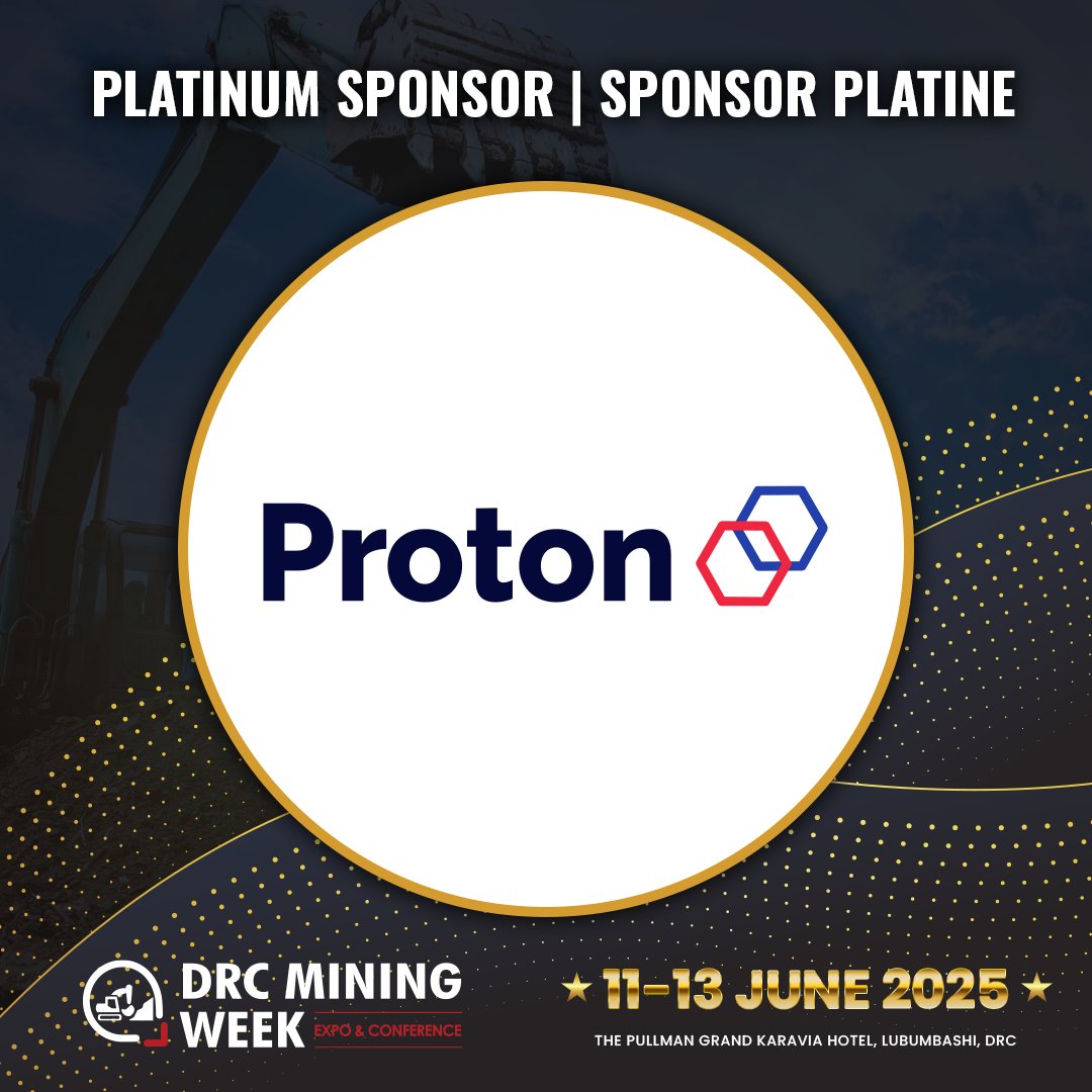 ProtonDRC's tweet photo. 🥳 Grande nouvelle!
𝗣𝗥𝗢𝗧𝗢𝗡 est fier d'être l'un des sponsors platine de l'événement 𝘿𝙍𝘾 𝙈𝙞𝙣𝙞𝙣𝙜 𝙒𝙚𝙚𝙠 2025 ! 

Rendez-vous du 11 au 13 juin 2025 à Lubumbashi
📍Stand Proton
📞+243 81 888 1010
 https://t.co/2c95BKnUx4
 #Lubumbashi #DRCMiningWeek #ProtonSponsors https://t.co/e47bhMwD0f