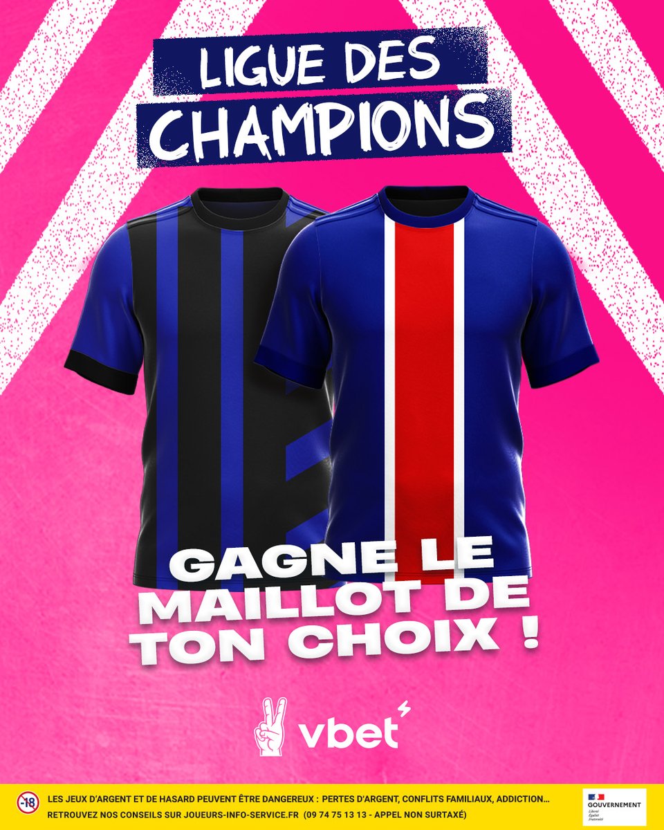 VBET France (@vbet_fr) on Twitter photo 🎁 𝐂𝐎𝐍𝐂𝐎𝐔𝐑𝐒 🎁
À l'occasion de la finale de Ligue des champions, on te fait gagner le maillot de ton choix 👕
Follow <a href="/VBET_fr/">VBET France</a> + RT 🔄 🎁 𝐂𝐎𝐍𝐂𝐎𝐔𝐑𝐒 🎁
À l'occasion de la finale de Ligue des champions, on te fait gagner le maillot de ton choix 👕
Follow <a href="/VBET_fr/">VBET France</a> + RT 🔄