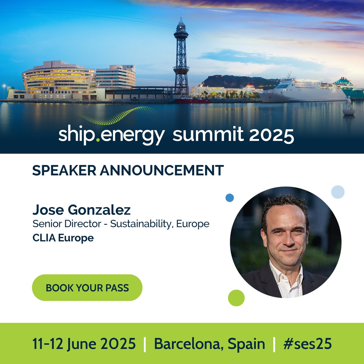 ship.energy (@shipdotenergy) on Twitter photo Dr. Jose Gonzalez, Senior Director - Sustainability, Europe at <a href="/CLIAEurope/">CLIA in Europe</a> will be speaking at the ship.energy summit taking place in Barcelona, 11 -12 June 2025.
Find out more here ➔ shipenergysummit.com
#SES25 #Barcelona #Shipping #EnergyTransition Dr. Jose Gonzalez, Senior Director - Sustainability, Europe at <a href="/CLIAEurope/">CLIA in Europe</a> will be speaking at the ship.energy summit taking place in Barcelona, 11 -12 June 2025.
Find out more here ➔ shipenergysummit.com
#SES25 #Barcelona #Shipping #EnergyTransition