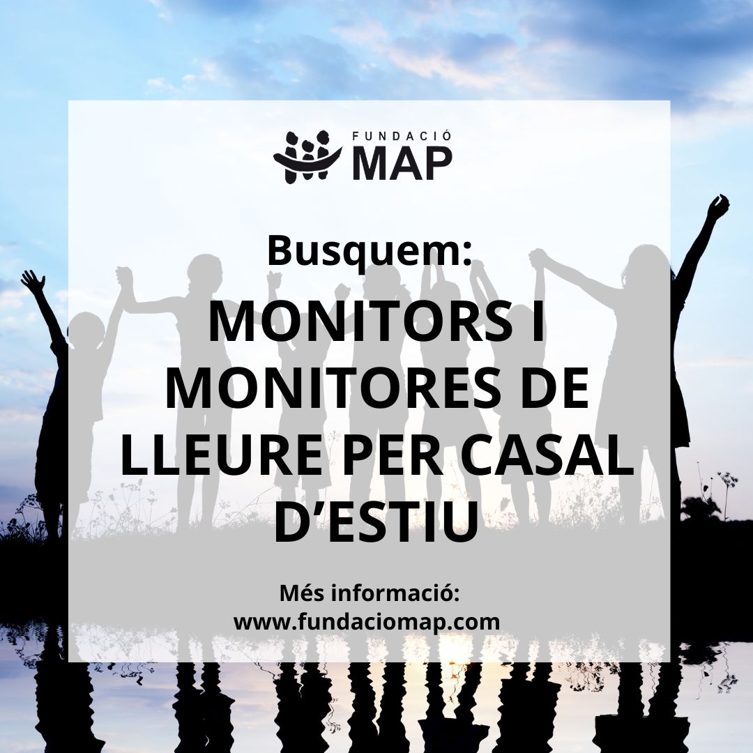 📌 Busquem monitors i monitores de lleure per casal d'estiu. 

👉 Més informació: fundaciomap.org/ofertes-feina/

#feina #oferta #Ripoll #Ripollès