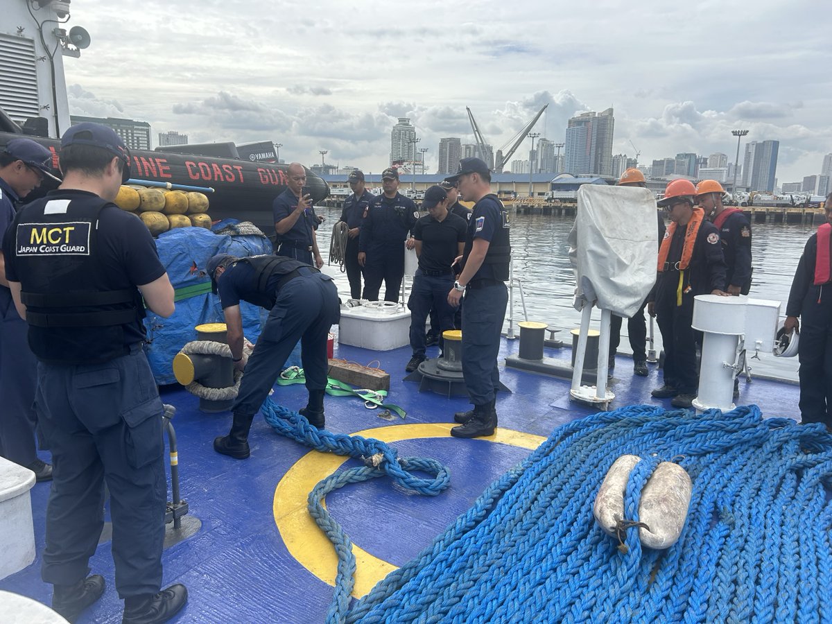 Ambassador of Japan in the Philippines (@ambjpninph) on Twitter photo In a strong show of unity, the JCG dispatched the MCT and worked with <a href="/coastguardph/">Philippine Coast Guard</a> to enhance towing operations—reviewing manuals, advising on improvements, & training patrol vessel crews on essential command & supervision skills. Stronger training for stronger response! 🇯🇵⚓🇵🇭 In a strong show of unity, the JCG dispatched the MCT and worked with <a href="/coastguardph/">Philippine Coast Guard</a> to enhance towing operations—reviewing manuals, advising on improvements, & training patrol vessel crews on essential command & supervision skills. Stronger training for stronger response! 🇯🇵⚓🇵🇭