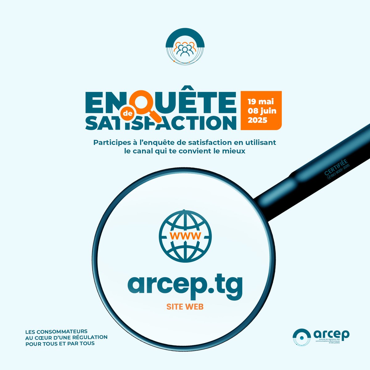 Ton avis compte!
L'enquête de satisfaction continue.
Vas dès maintenant sur le site web de l'arcep sur arcep.tg afin d'y participer. 
#régulationdesservicesdetelecommunications 
#régulationparladonnée  
<a href="/YasTogo/">Yas Togo</a> <a href="/moovafricatg/">Moov Africa Togo</a> #enquêtedesatisfaction