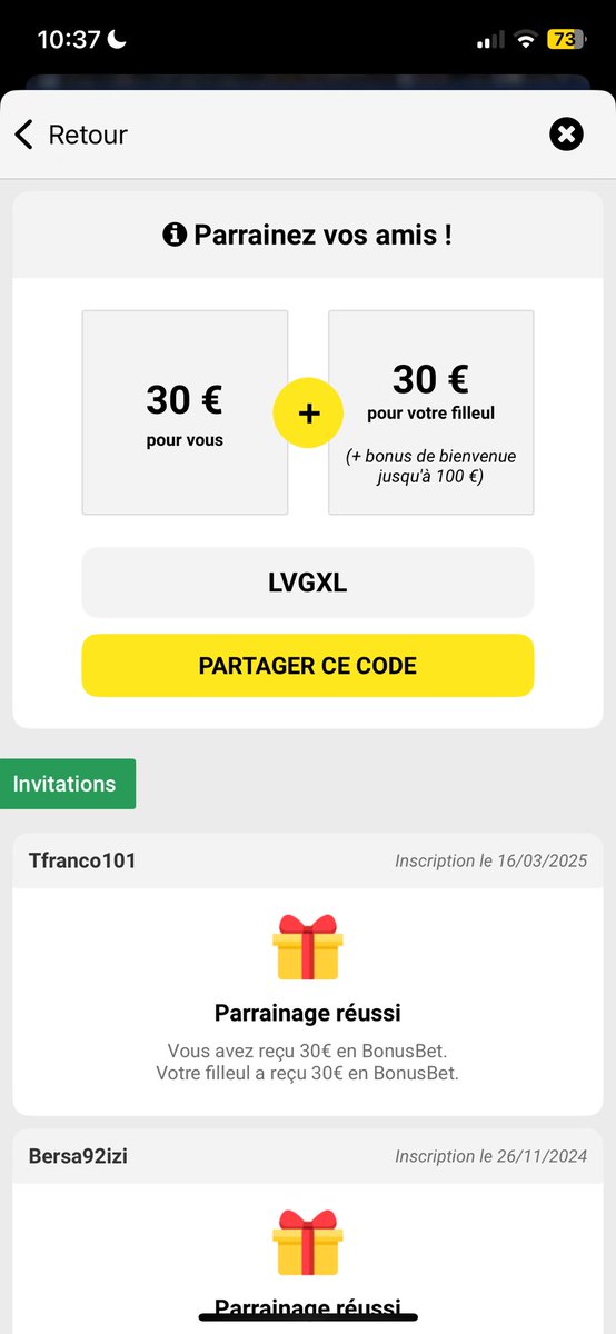 gioooooooo35's tweet photo. Code : LVGXL
30€ offert https://t.co/n4tEJAZaup