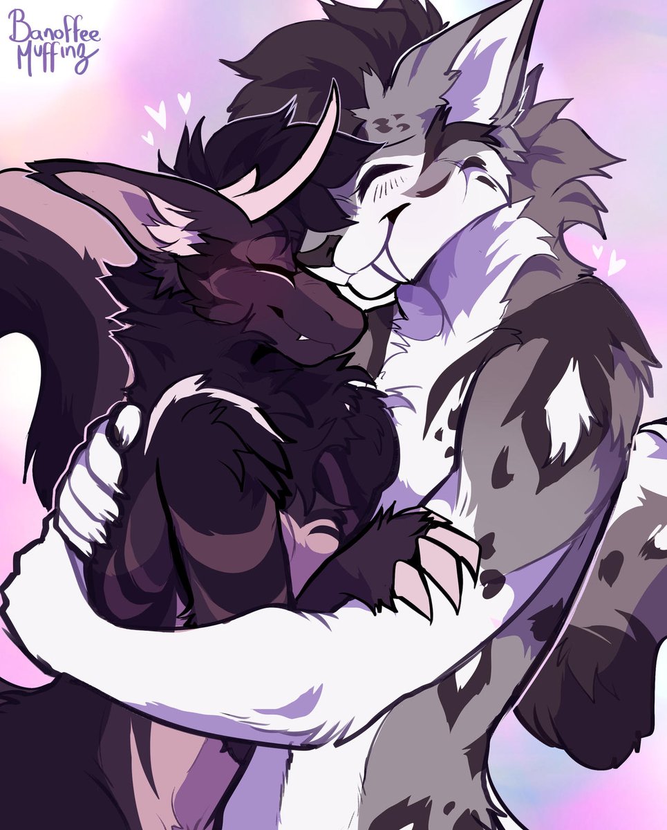 Life is a whole lot better with a big fluffy kitty 

Art by <a href="/banoffeemuffinz/">🍸 Kez. - working on comms!!</a>
