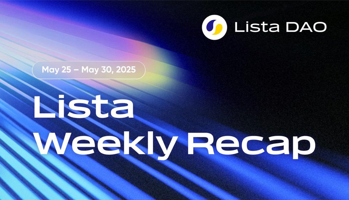 #ListaWeeklyRecap May 30, 2025

🗳️ DAO &amp; Governance
- Week 44 veLISTA rewards ~220K LISTA, 33.63% APR
- LISTA freeze: 3.04 Million LISTA
- $2 Billion TVL Reached
- <a href="/worldlibertyfi/">WLFI</a> $USD1 fully composable in all Lista DAO products
- AMA about Lista Lending, slisBNB, lisUSD and USD1
