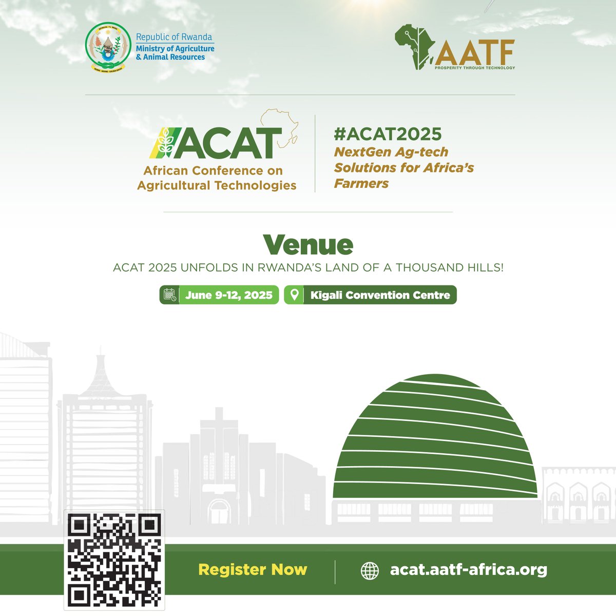 Agirite Media (@agiritemedia) on Twitter photo It is almost here — 9 DAYS TO #ACAT2025!
We are proud to announce that we will provide live updates for the second edition of the African Conference on Agricultural Technology (ACAT) in 2025.
Organized by <a href="/RwandaAgri/">Ministry of Agriculture & Animal Resources |Rwanda</a> and <a href="/aatfafrica/">AATF Africa</a>, this high-profile event will take place in It is almost here — 9 DAYS TO #ACAT2025!
We are proud to announce that we will provide live updates for the second edition of the African Conference on Agricultural Technology (ACAT) in 2025.
Organized by <a href="/RwandaAgri/">Ministry of Agriculture & Animal Resources |Rwanda</a> and <a href="/aatfafrica/">AATF Africa</a>, this high-profile event will take place in