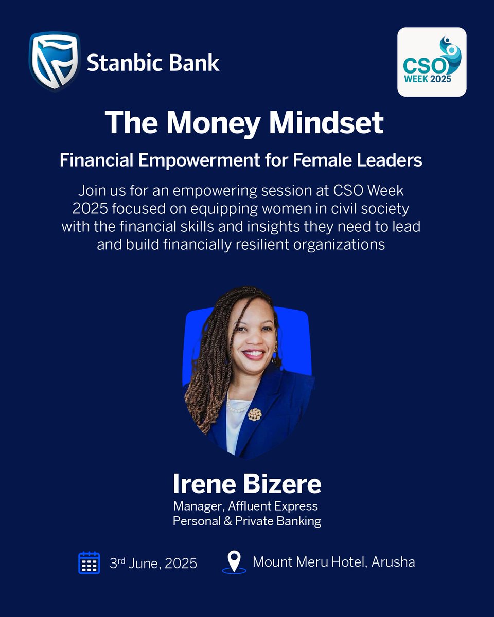 Strong organizations start with financially empowered leaders.

Join us as we spotlight the importance of equipping women in civil society with the tools, knowledge, and confidence to drive financial resilience within their communities.

📅 3rd June 2025
📍 Mount Meru Hotel,