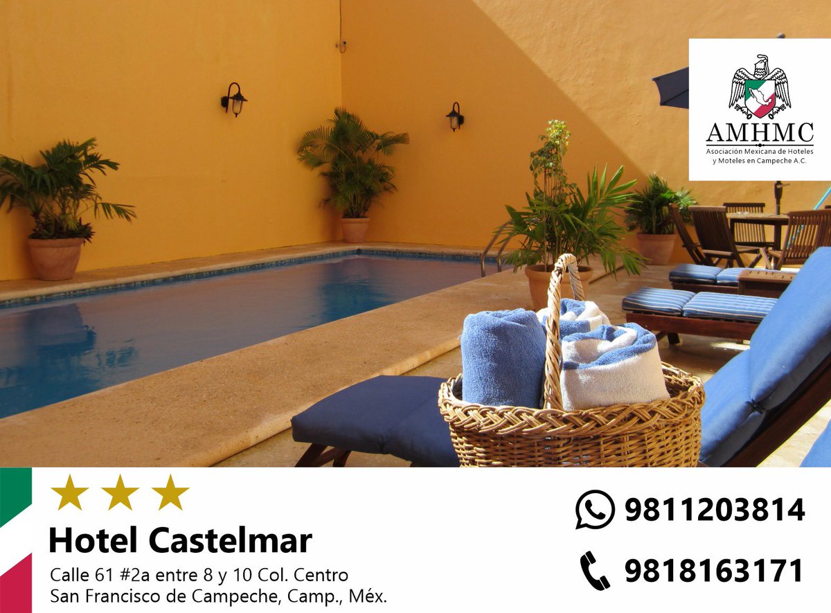 🚨ANTES DE RESERVAR VERIFICA QUE LOS DATOS DEL ESTABLECIMIENTO SON LOS OFICIALES🚨

Hotel Castelmar en #Campeche, miembro de la Asociación Mexicana de Hoteles y Moteles en Campeche A.C.