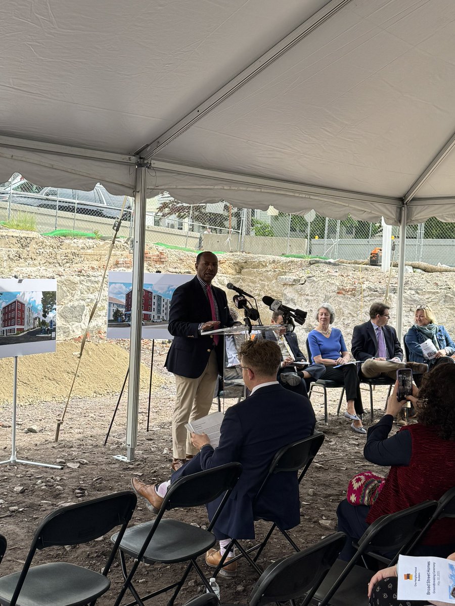 Our CEO Peter Chapman kicking off the Broad Street Homes groundbreaking! So excited to bring 46 new affordable apartments to the city of Central Falls