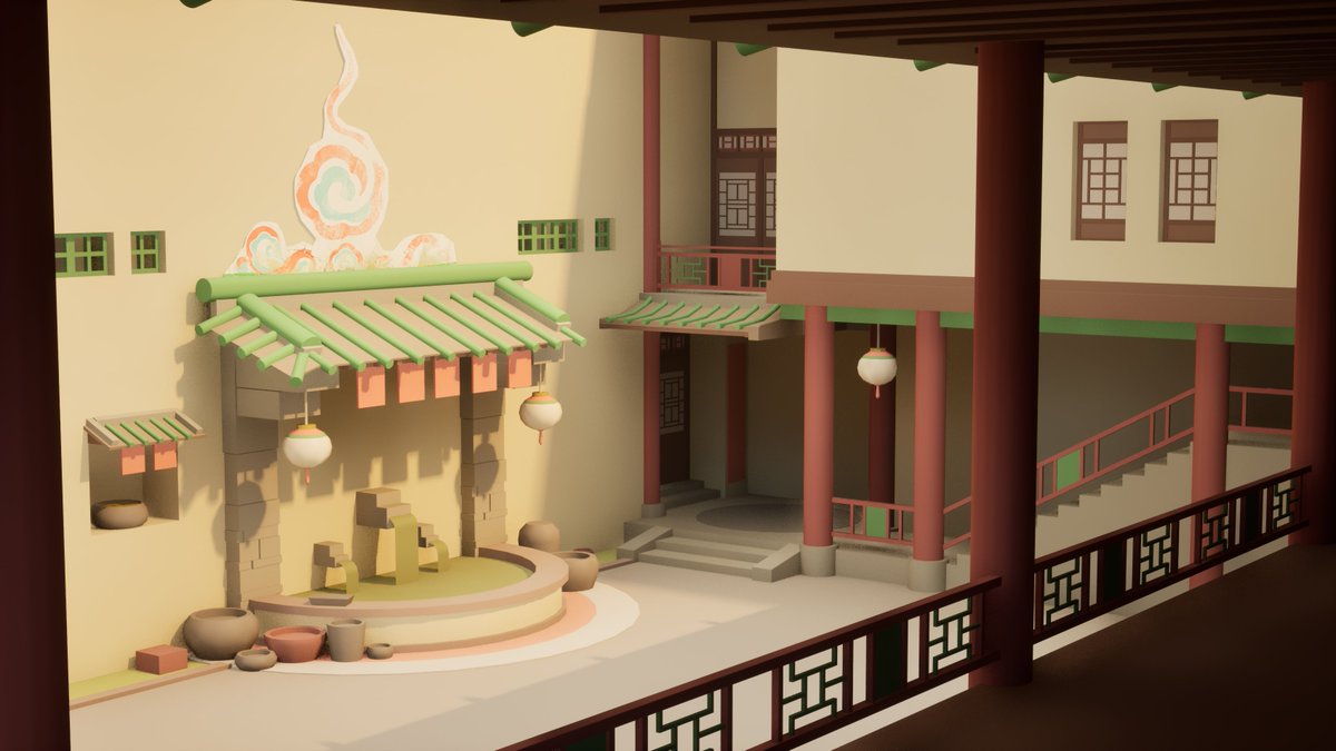 jonma3d's tweet image. Did some more blocking out and did a color pass on my scene! Happy with how things are coming along, moving on to making some materials now :))