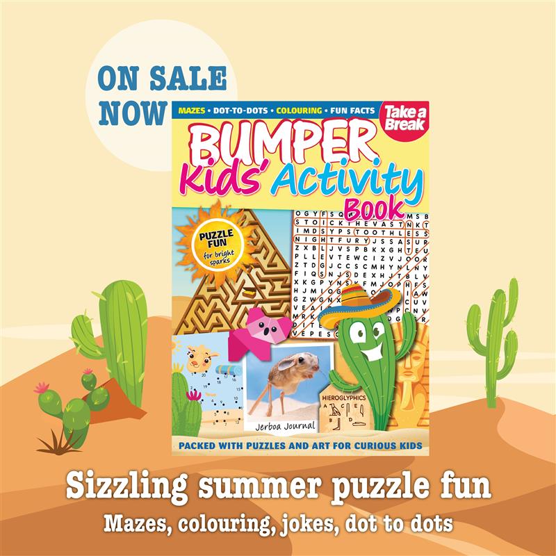 The Bumper Kids Activity Book is packed with puzzles, crafts, colouring pages, and more to spark creativity and learning in children aged 6-10, there's no better way to keep the kids away from their screens.

Order now: bit.ly/4jC0Izu