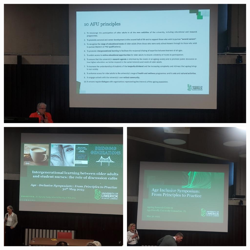 Excellent presentation by PHD candidate Madge O'Callaghan  inspirational life long learning,and  Dr.Dymnpa Tuohy highlighting value of  intergenerational cafes addressing ageing perceptions and improving understanding and empathy for students. <a href="/OliviaLafferty7/">Olivia Lafferty</a> <a href="/HSEDubMidlands/">HSE Dublin and Midlands</a>