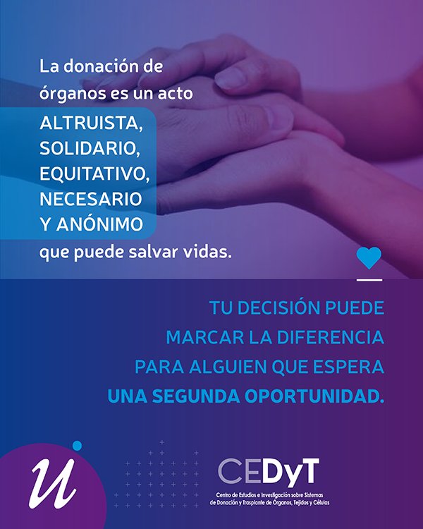 Día Nacional de la Donación de Órganos y Tejidos ❤️

Esta fecha fue instaurada en 1997 en honor al nacimiento del hijo de María P., la primera mujer que dio a luz en un hospital público tras haber recibido un trasplante hepático.

Una historia de esperanza y solidaridad.