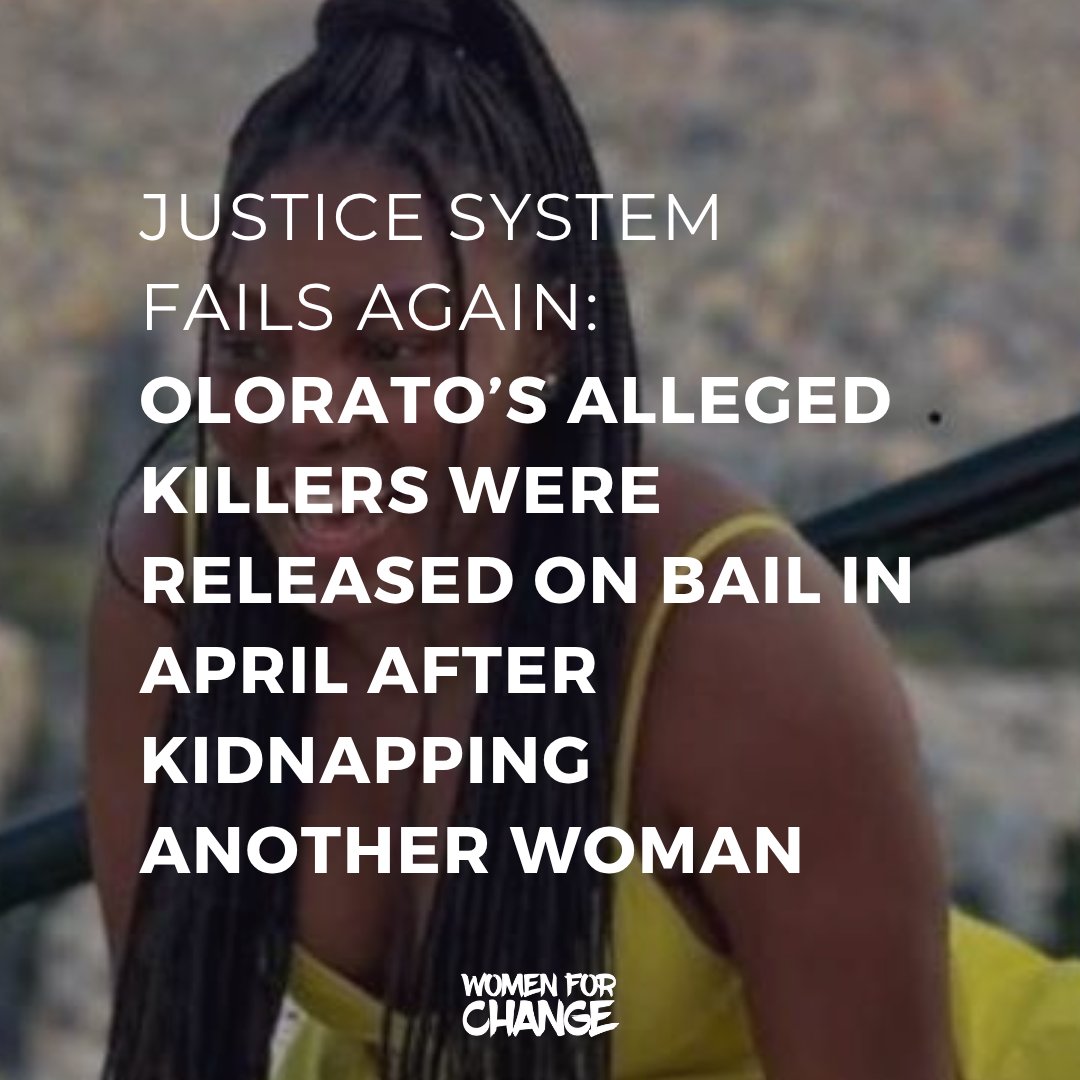 I am devastated and furious.

Police confirmed that two of the three men accused of murdering Olorato Mongale had been arrested on 22 April for kidnapping and robbing another woman in Brakpan and were granted bail just four days later, on 26 April. On the 25 May, Olorato was
